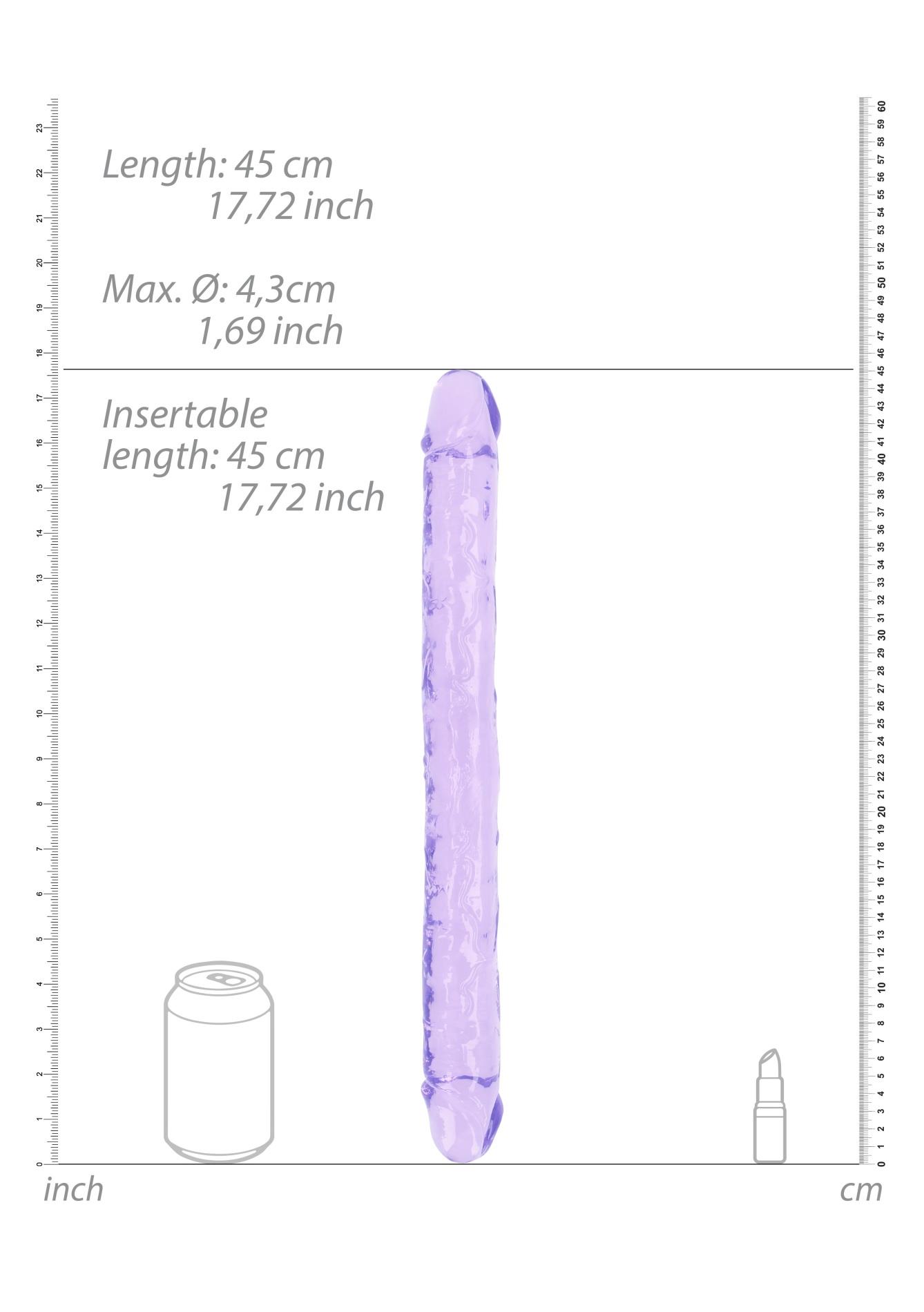 Podwójne dildo RealRock Realistic Double Dong – elastyczne TPE