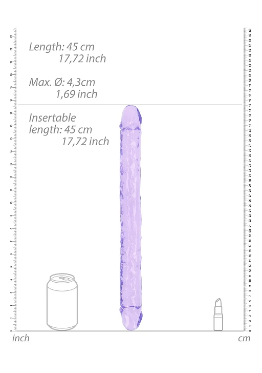 Podwójne dildo RealRock Realistic Double Dong – elastyczne TPE