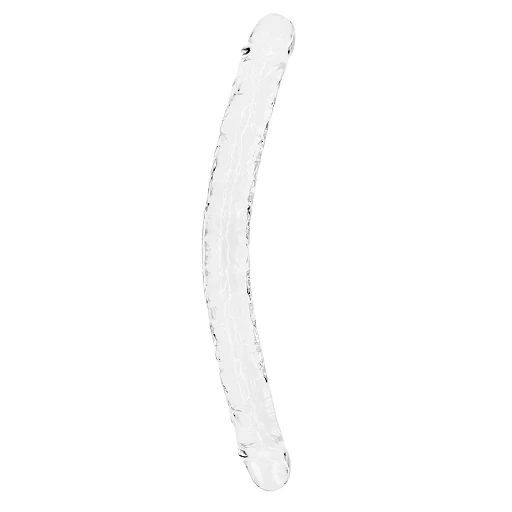 Podwójne dildo Crystal Clear 45 cm – elastyczne TPE