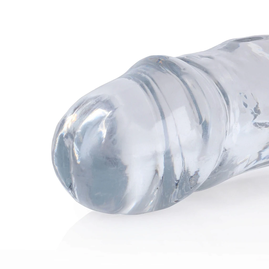 Podwójne dildo Crystal Clear 45 cm – elastyczne TPE — zdjęcie 4