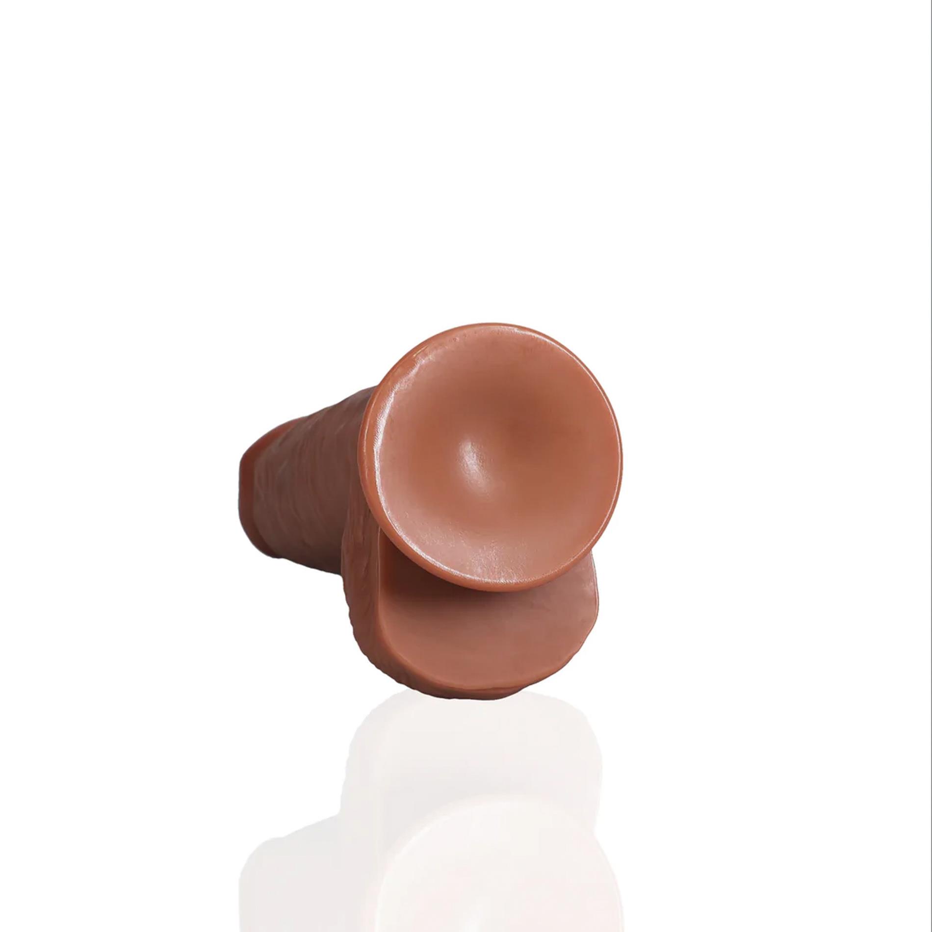 Dildo Extra Thick Straight 20,3 cm z jądrami – tan — zdjęcie 5