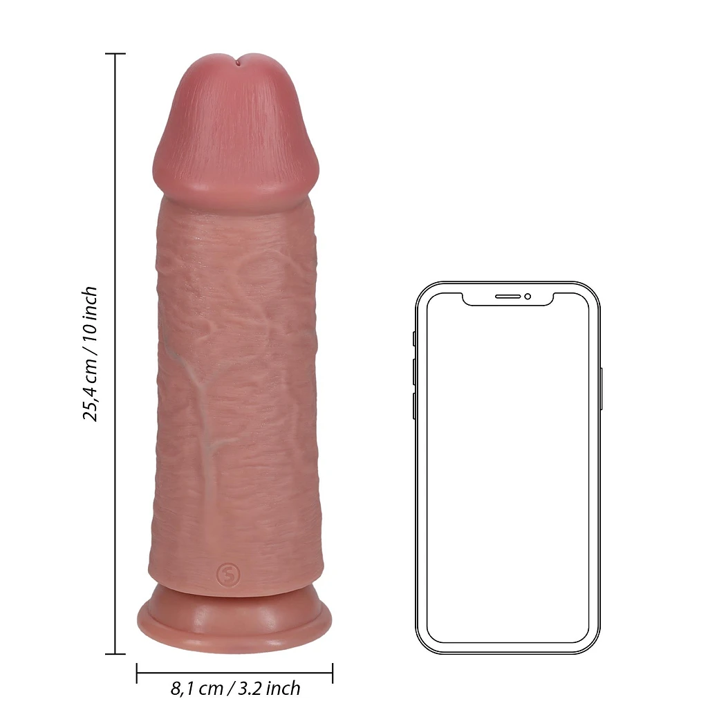 Dildo Extra Thick No Balls 10" – grube, realistyczne z przyssawką — zdjęcie 8