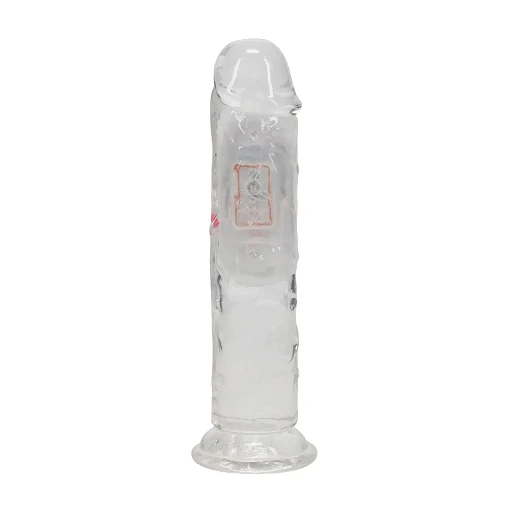 Wibrujące dildo LED 15 cm RealRock – transparentne, z przyssawką — zdjęcie 2