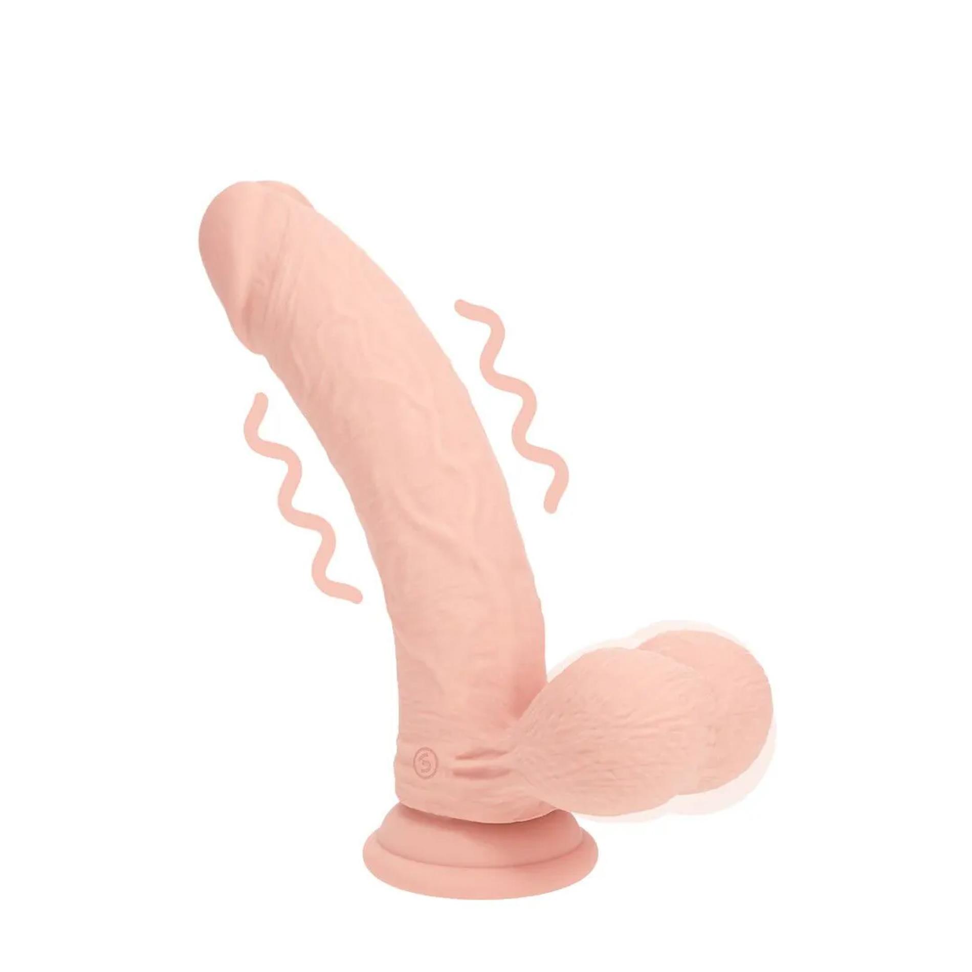 Wibrator RealRock dual density z kulkami, zakrzywiony – 15 cm — zdjęcie 1