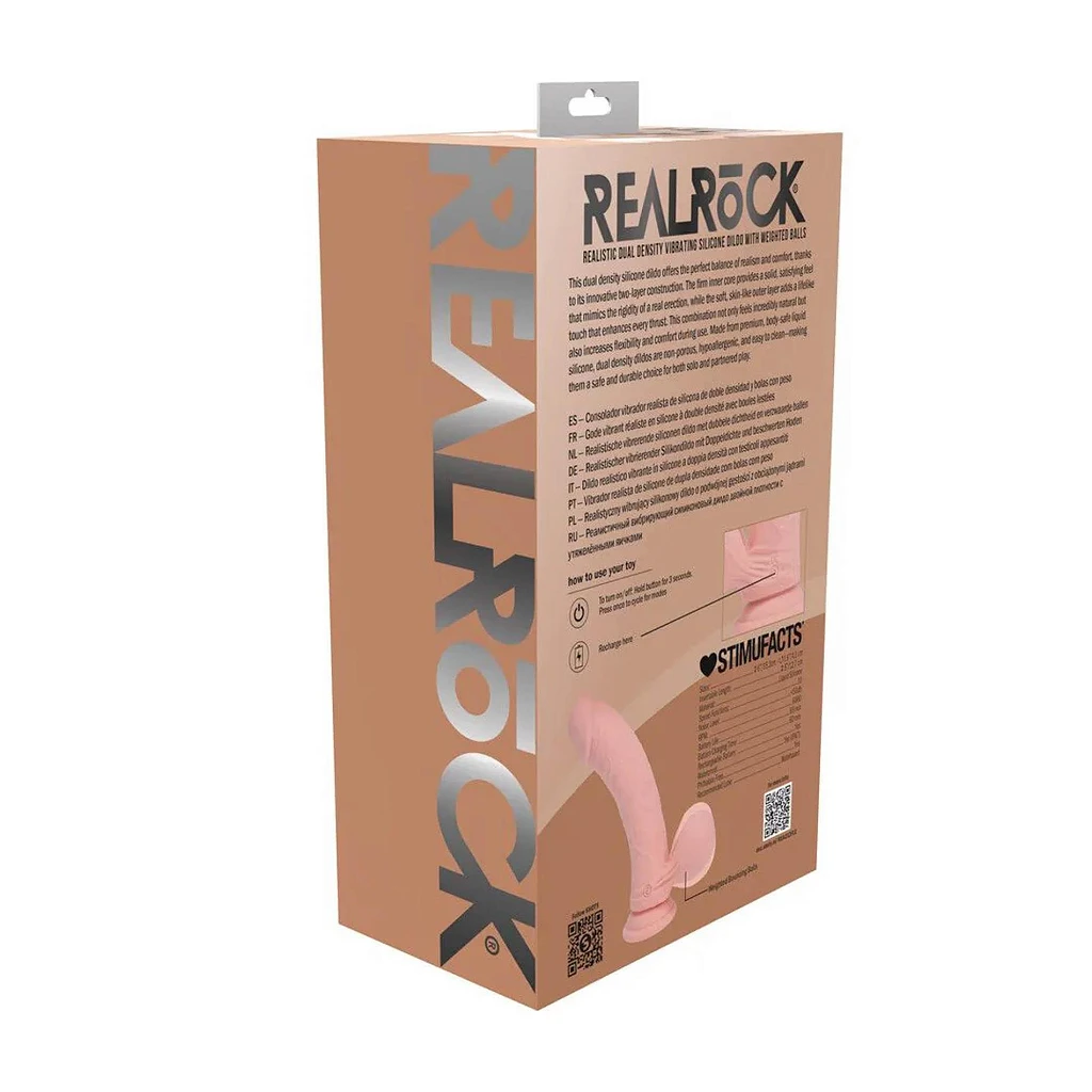 Wibrator RealRock dual density z kulkami, zakrzywiony – 15 cm — zdjęcie 9