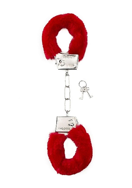 Kajdanki Furry Handcuffs - futro czerwone