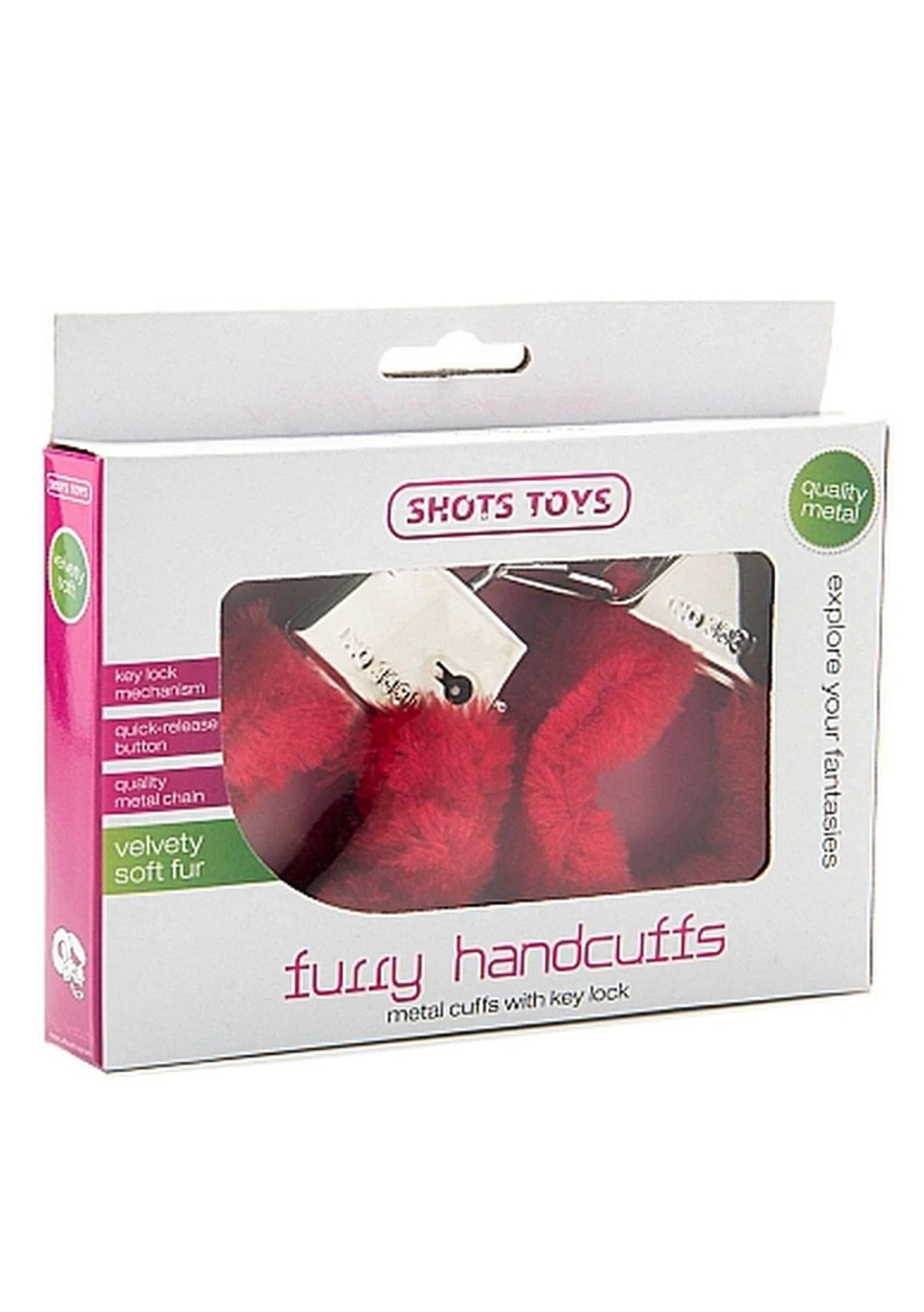 Kajdanki Furry Handcuffs - futro czerwone — zdjęcie 2