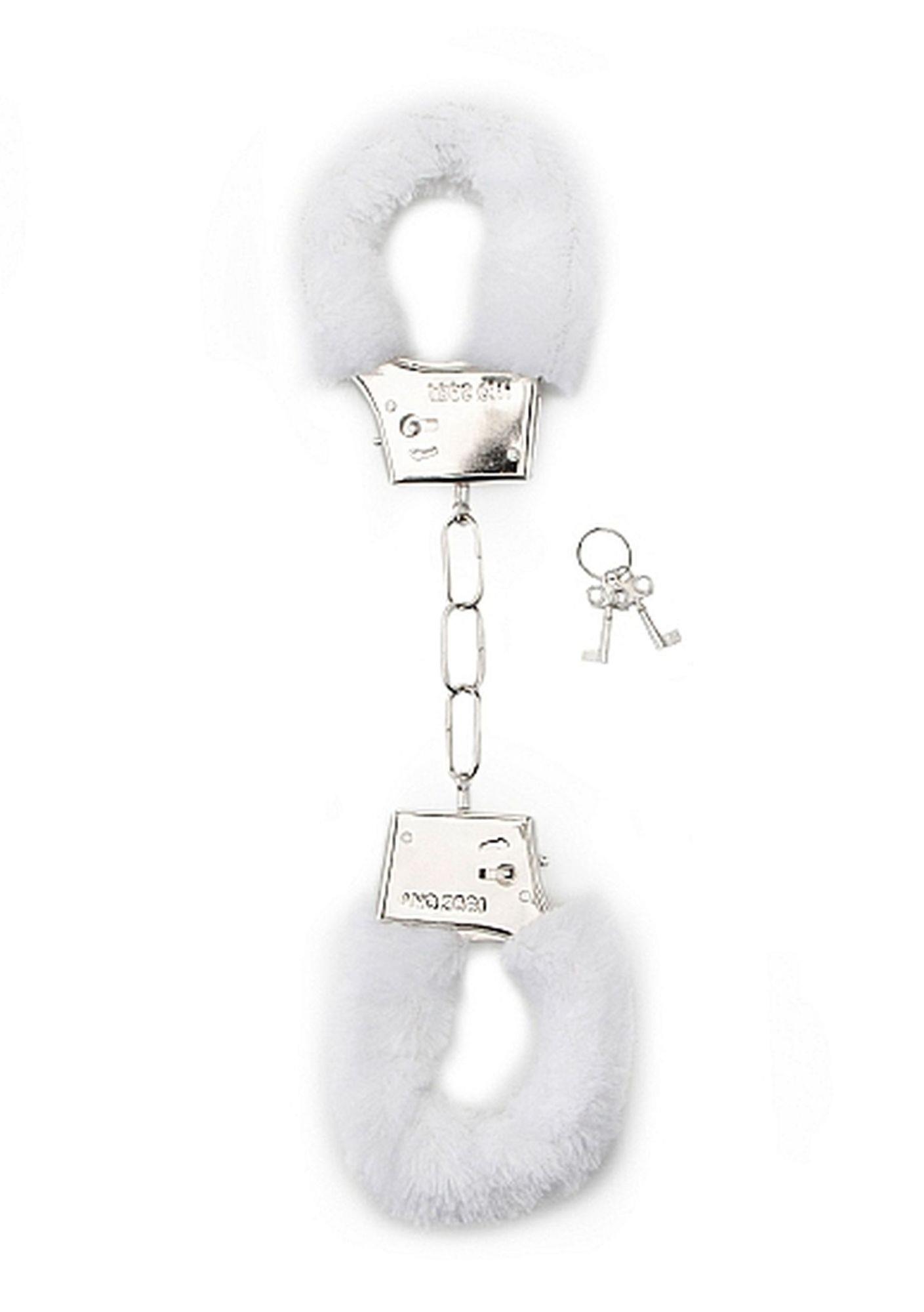 Kajdanki Furry Handcuffs - futro białe — zdjęcie 1