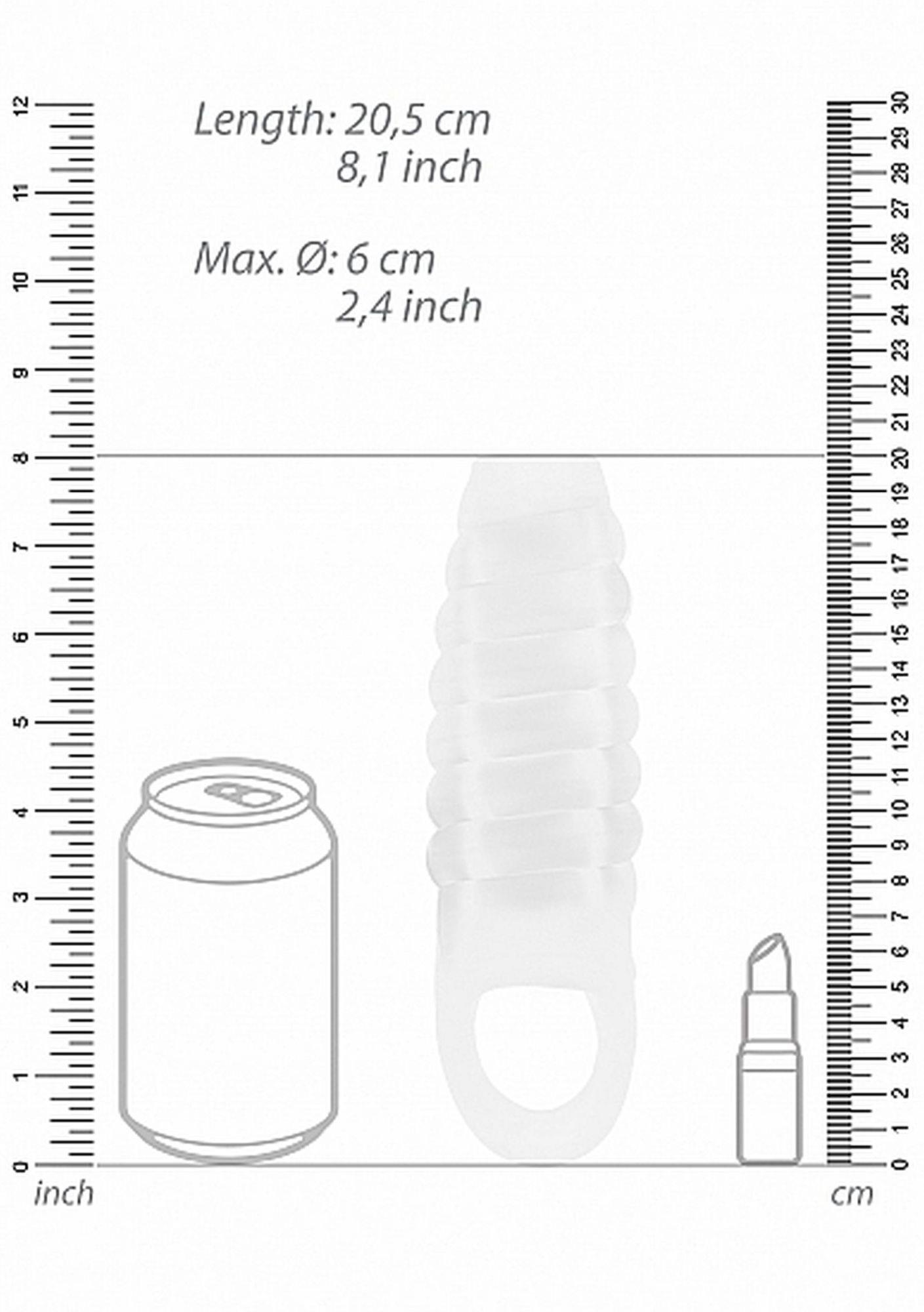 Nakładka na penisa No.21 – przedłużka 20,5 cm, pasek na jądra — zdjęcie 3