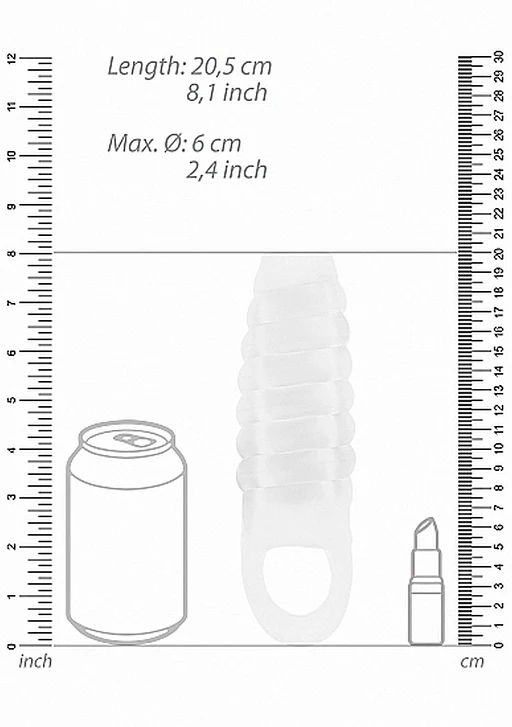 Nakładka na penisa No.21 – przedłużka 20,5 cm, pasek na jądra — zdjęcie 3