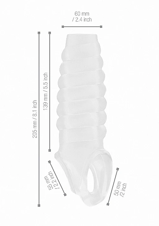 Nakładka na penisa No.21 – przedłużka 20,5 cm, pasek na jądra — zdjęcie 9