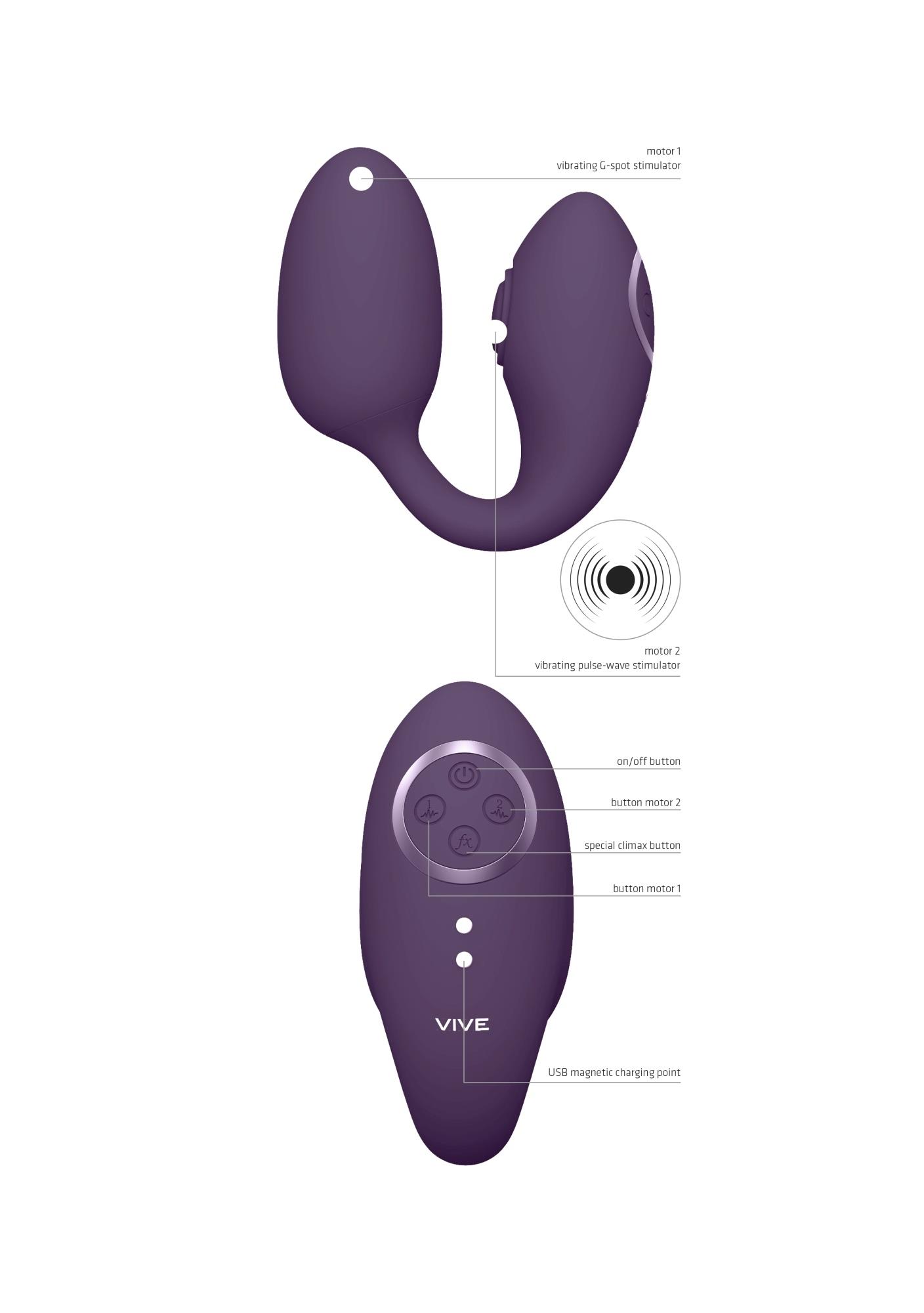Stymulator Aika – podwójna akcja, fioletowy — zdjęcie 6