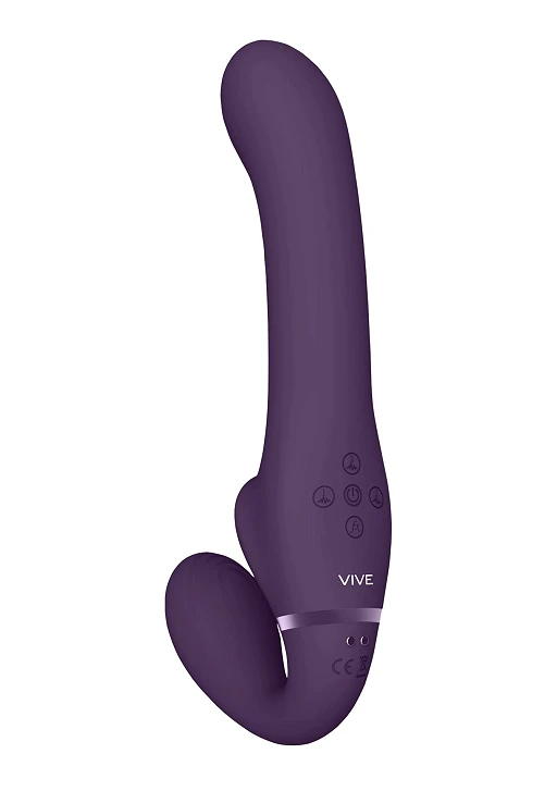 Zestaw strap-on AI - podwójna wibracja, silikon