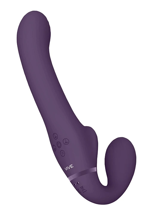 Zestaw strap-on AI - podwójna wibracja, silikon — zdjęcie 2