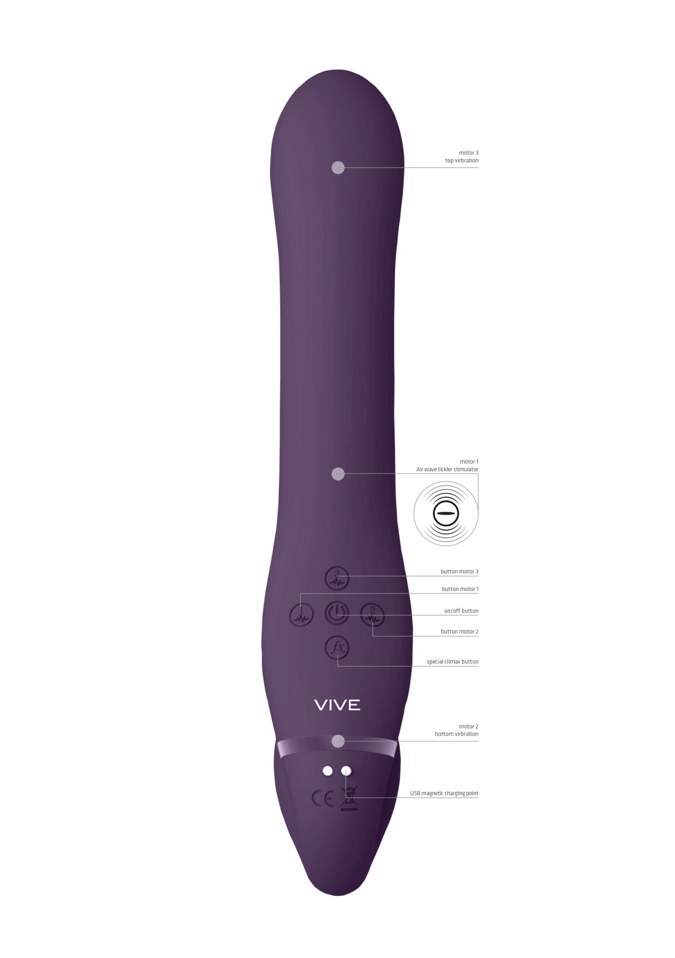 Zestaw strap-on AI - podwójna wibracja, silikon — zdjęcie 5