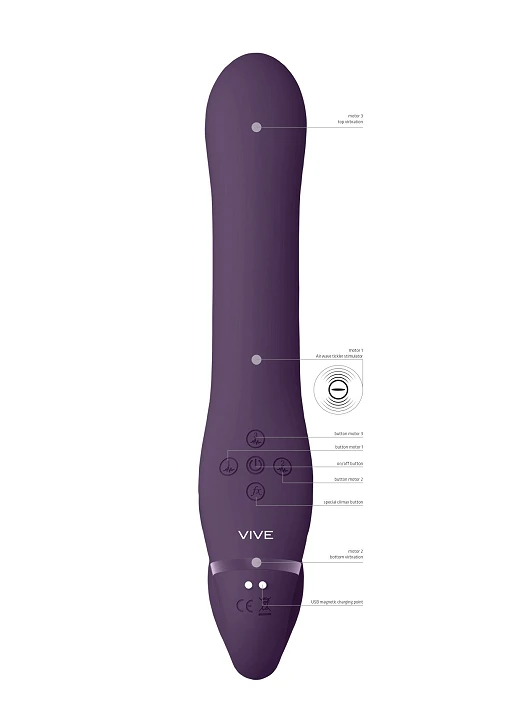Zestaw strap-on AI - podwójna wibracja, silikon — zdjęcie 5