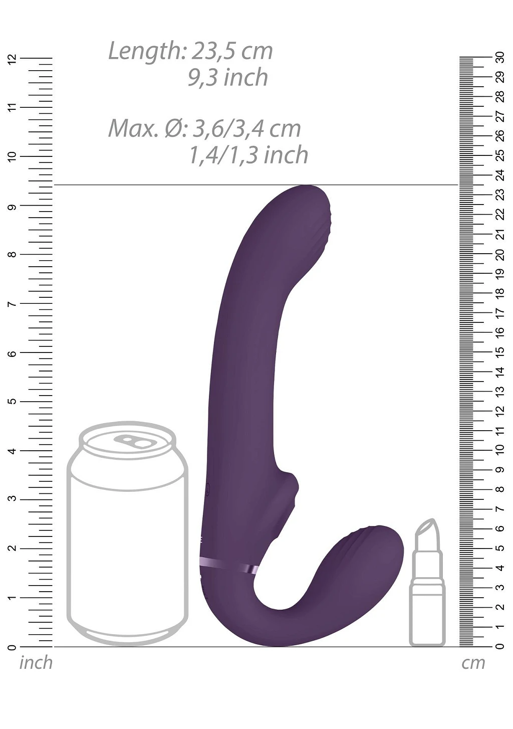 Zestaw strap-on AI - podwójna wibracja, silikon — zdjęcie 6