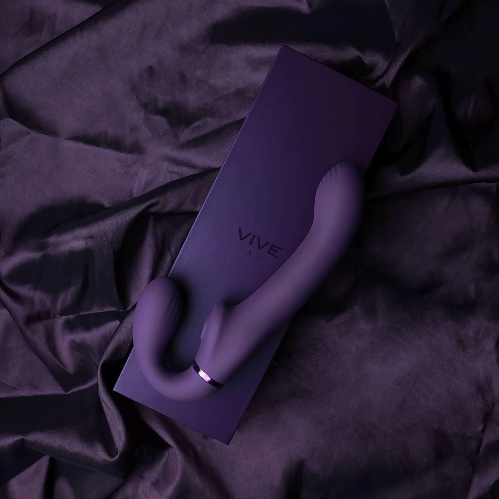 Zestaw strap-on AI - podwójna wibracja, silikon — zdjęcie 7
