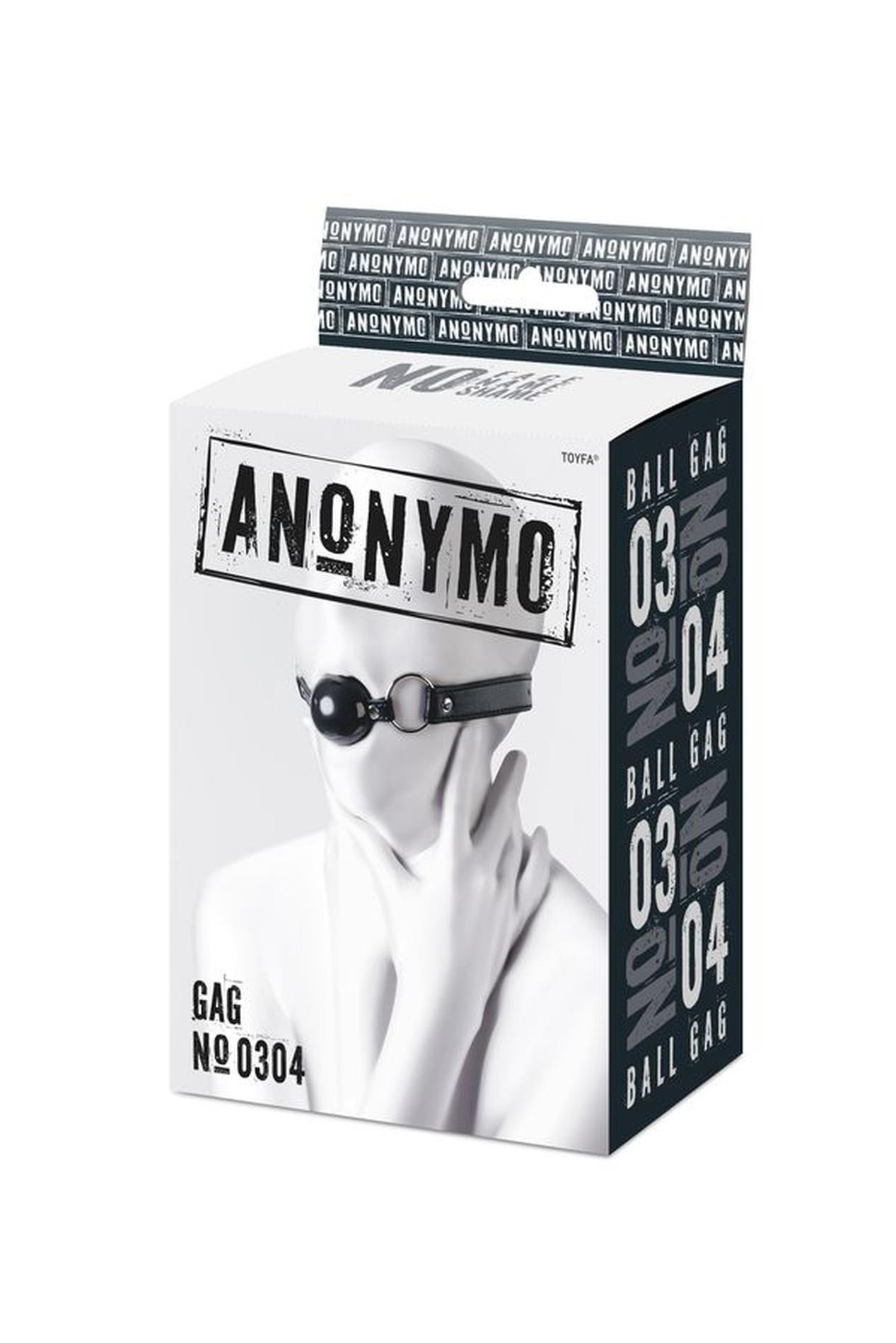 Knebel z kulką Anonymo – czarny, 64 cm, kulka 4 cm — zdjęcie 1