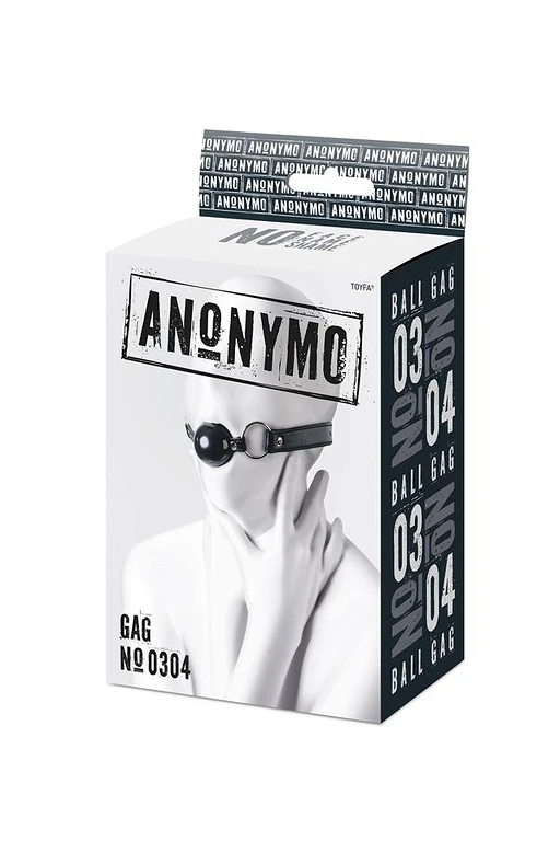 Knebel z kulką Anonymo – czarny, 64 cm, kulka 4 cm