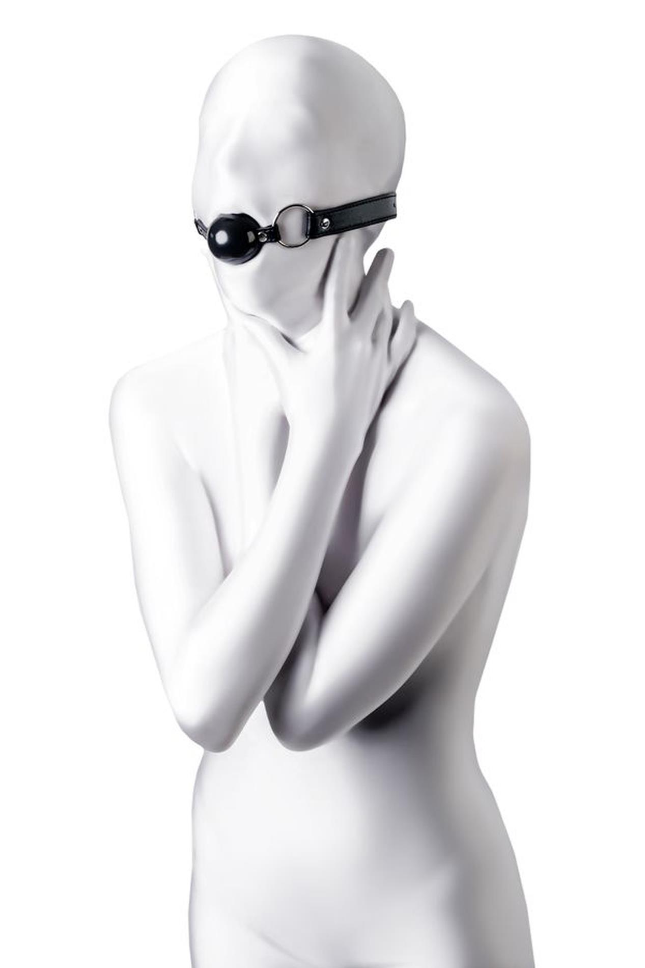 Knebel z kulką Anonymo – czarny, 64 cm, kulka 4 cm — zdjęcie 3