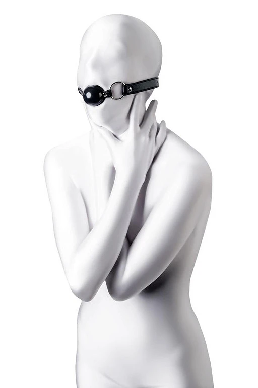 Knebel z kulką Anonymo – czarny, 64 cm, kulka 4 cm — zdjęcie 3