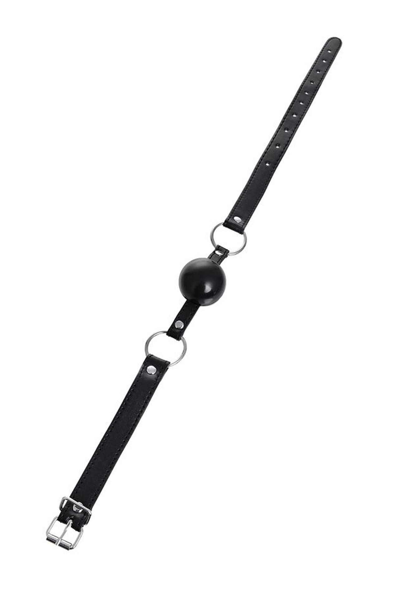 Knebel z kulką Anonymo – czarny, 64 cm, kulka 4 cm — zdjęcie 4