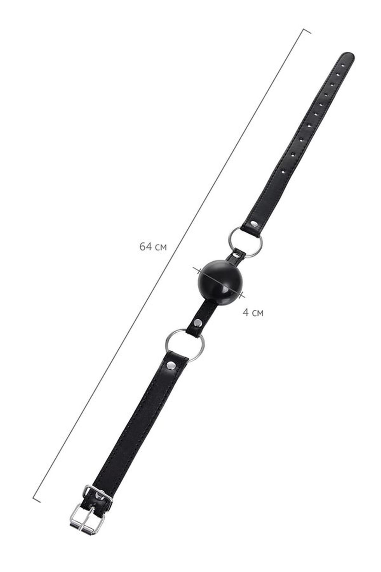 Knebel z kulką Anonymo – czarny, 64 cm, kulka 4 cm — zdjęcie 5