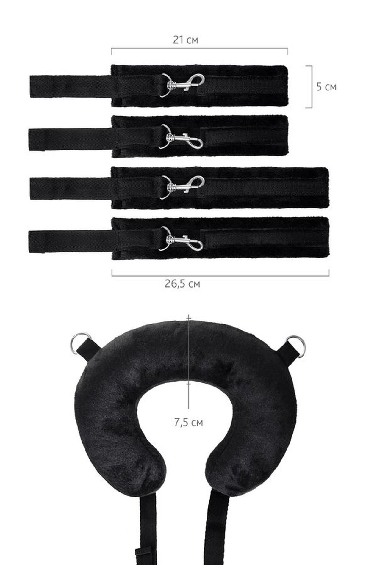 Pas do unieruchamiania z poduszką – czarny welur, 127 cm — zdjęcie 7