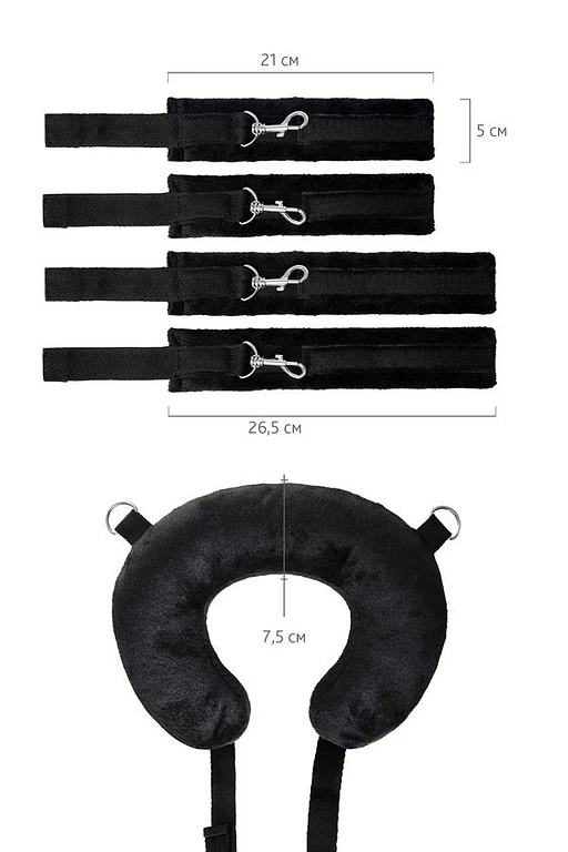 Pas do unieruchamiania z poduszką – czarny welur, 127 cm — zdjęcie 7