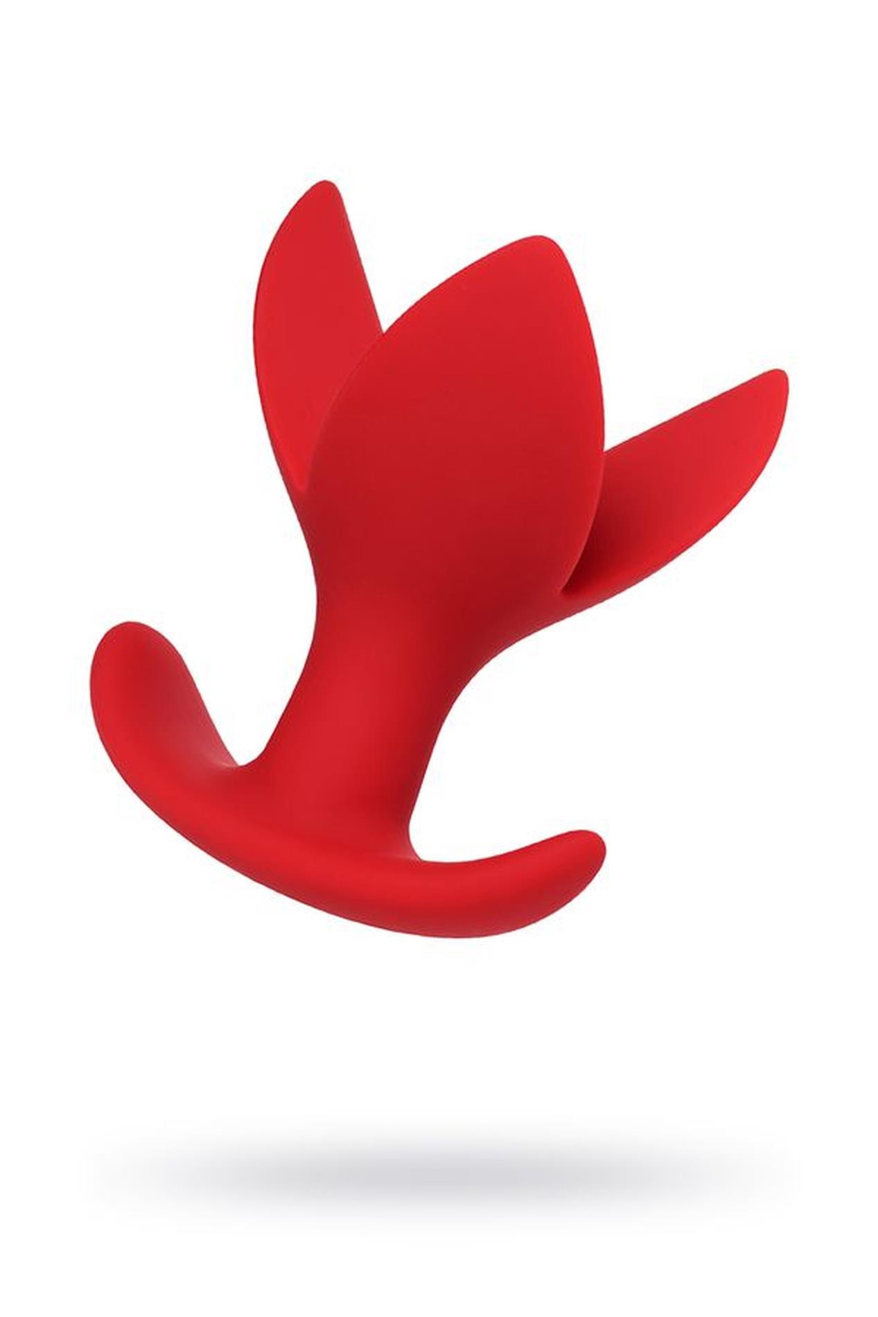 Korek analny rozszerzający Flower - trzy płatki, czerwony — zdjęcie 3
