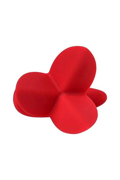 Korek analny rozszerzający Flower - trzy płatki, czerwony — zdjęcie 4