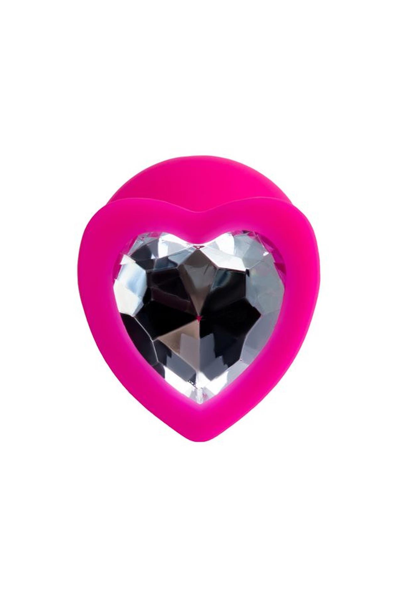 Korek analny Diamond Heart - silikon, kryształ — zdjęcie 3