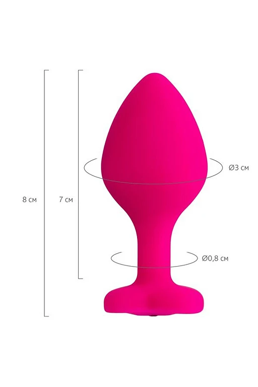 Korek analny Diamond Heart - silikon, kryształ — zdjęcie 4