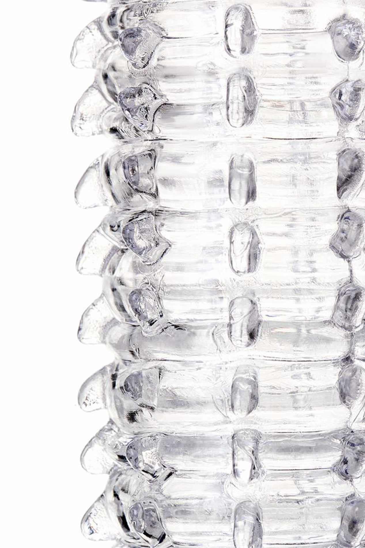 Nakładka na penisa 15,2 cm – przezroczysta, z wypustkami — zdjęcie 5