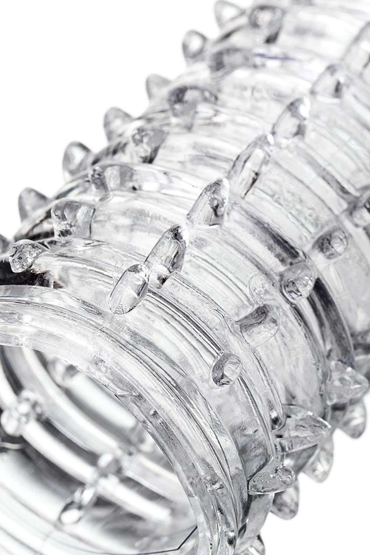Nakładka na penisa 15,2 cm – przezroczysta, z wypustkami — zdjęcie 4