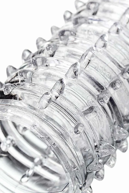 Nakładka na penisa 15,2 cm – przezroczysta, z wypustkami — zdjęcie 4