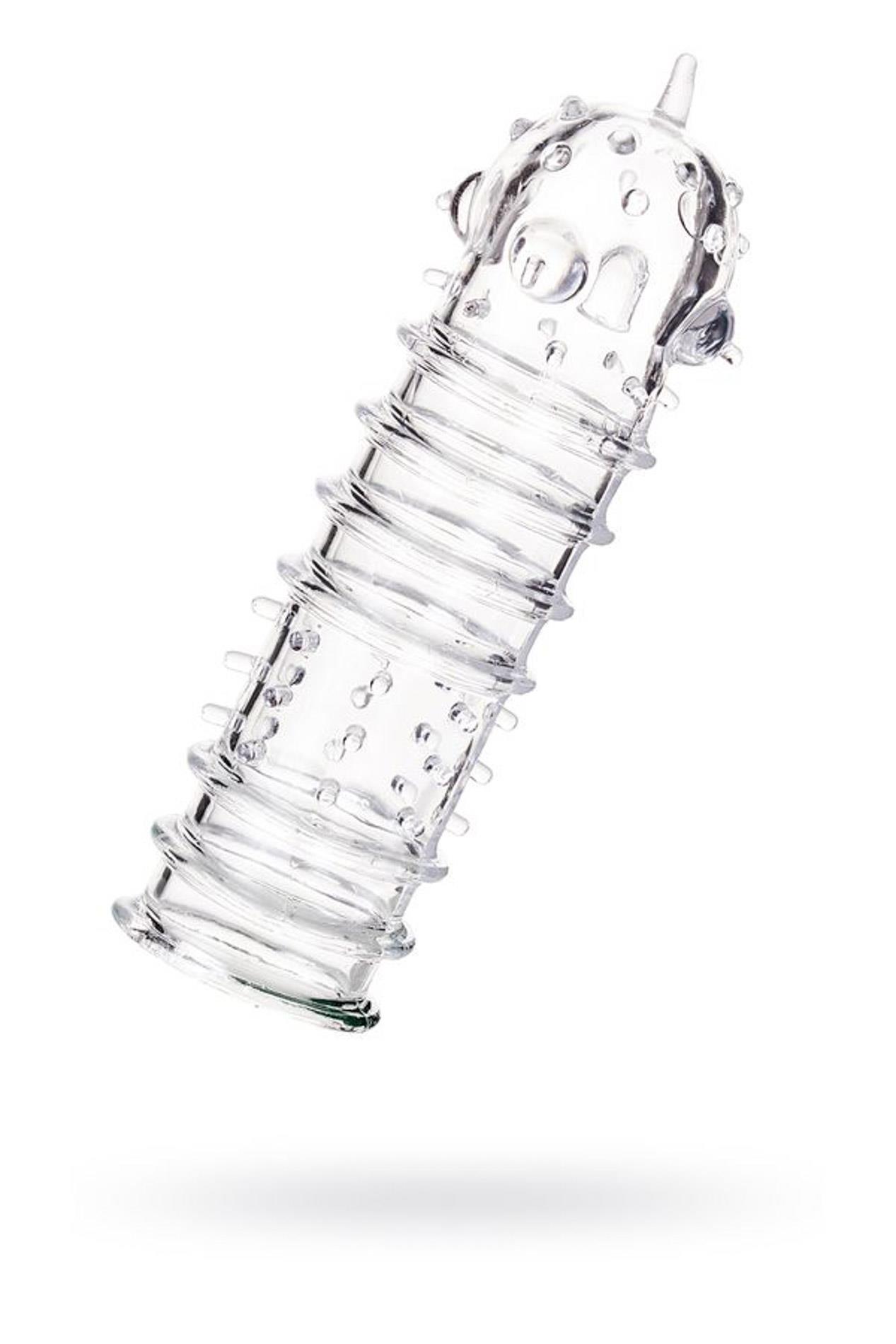 Nakładka na penisa Tark - przezroczysta, wypustki, 15,3 cm — zdjęcie 2