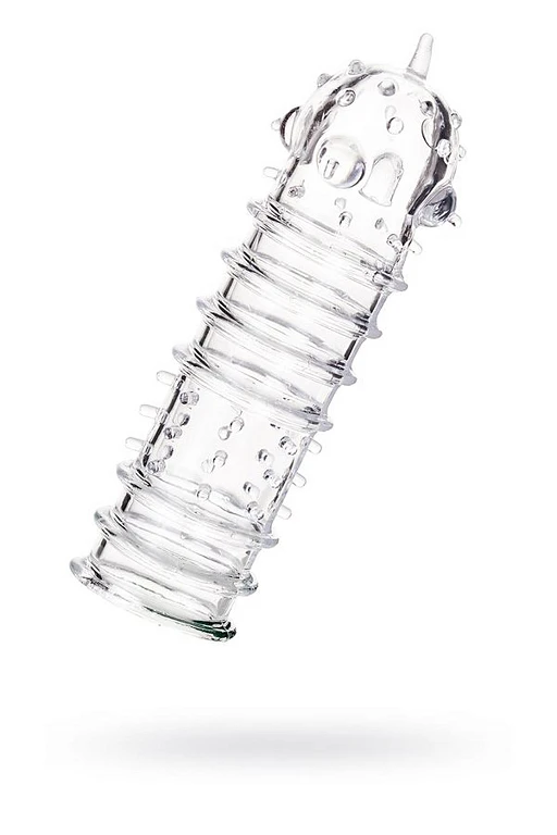 Nakładka na penisa Tark - przezroczysta, wypustki, 15,3 cm — zdjęcie 2