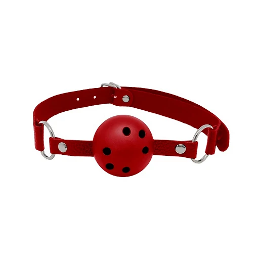 Knebel Discretion – czerwony, kulka z otworami 4,5 cm