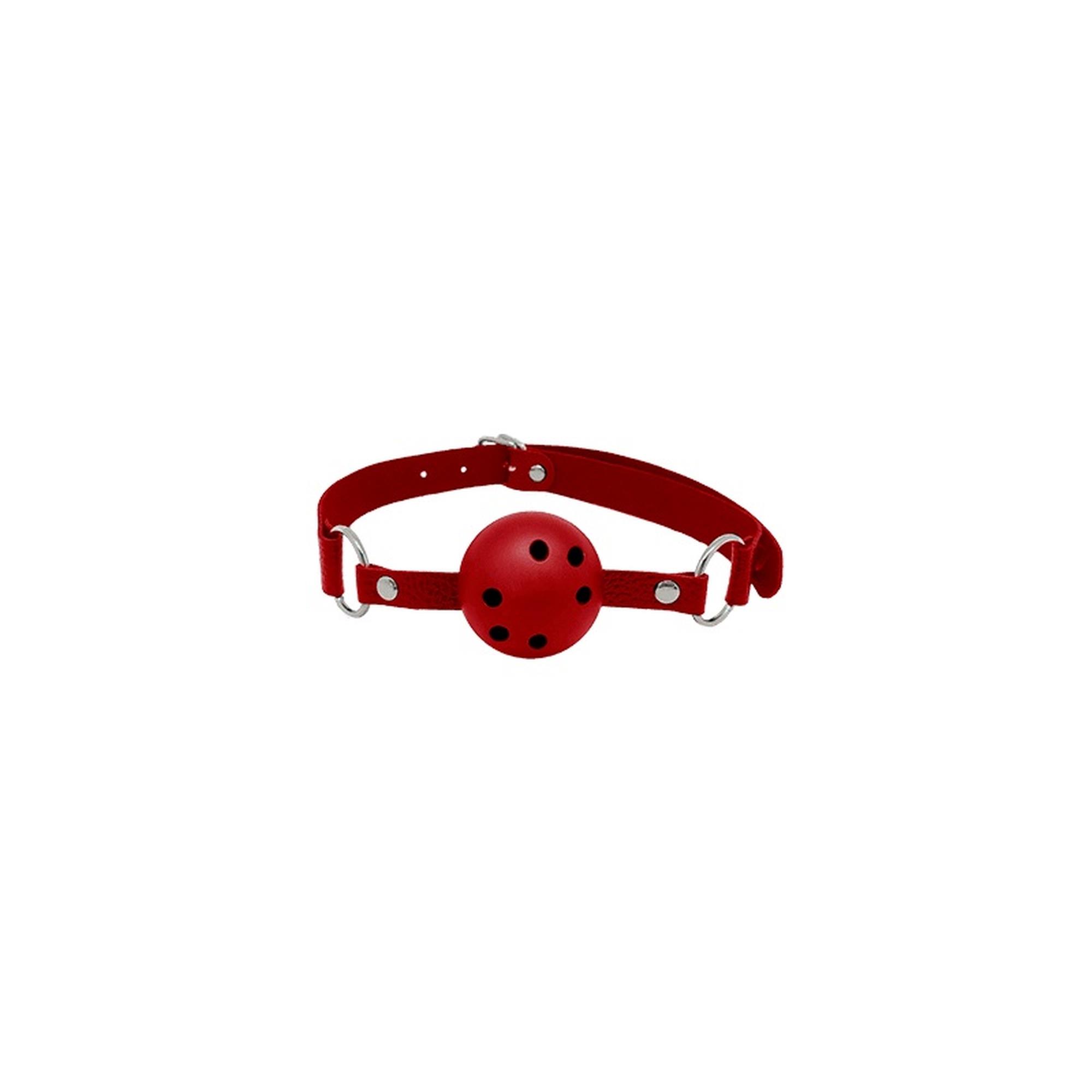 Knebel Discretion – czerwony, kulka z otworami 4,5 cm — zdjęcie 4
