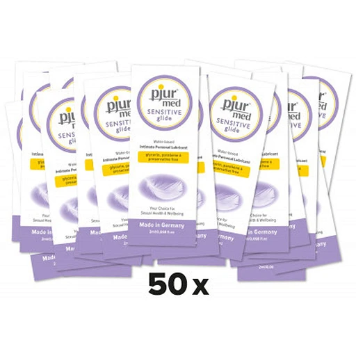 Lubrykant wodny Pjur med Sensitive – zestaw 50 po 2 ml