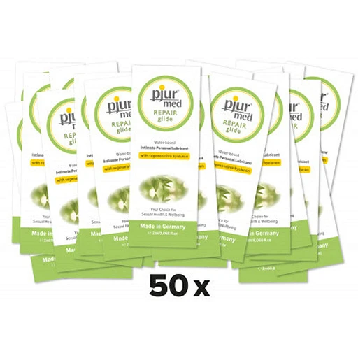 Lubrykant wodny Pjur med Repair – z hialuronem, zestaw 50 po 2 ml