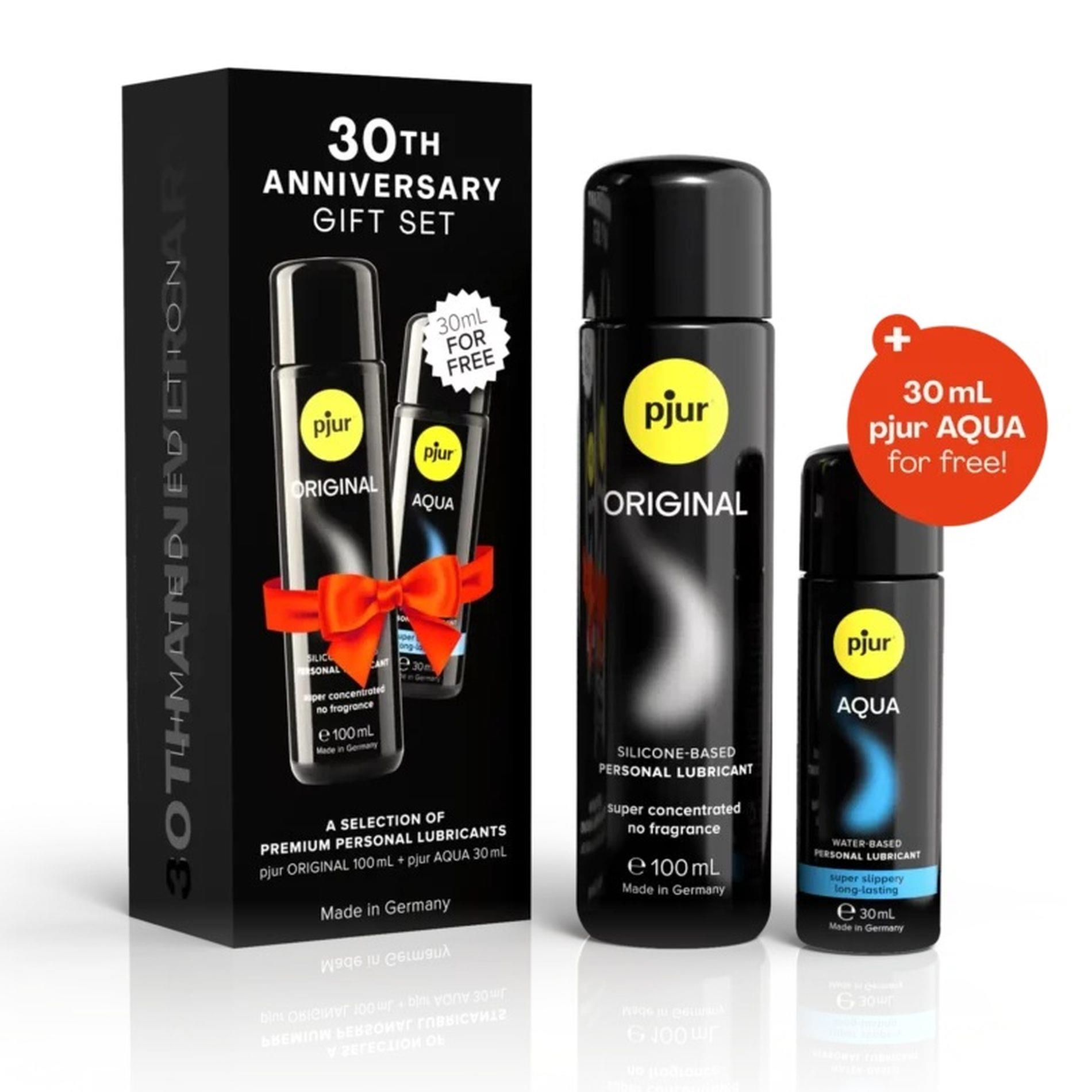 Zestaw lubrykantów Pjur 30th Anniversary Gift Set – 100 i 30 ml — zdjęcie 1