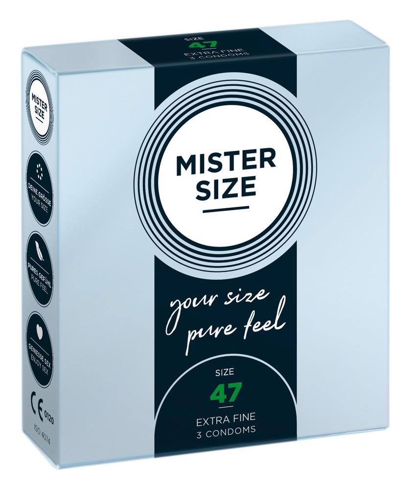 Prezerwatywy Mister Size 47 mm – cienkie 0,05 mm, 3 szt. — zdjęcie 1