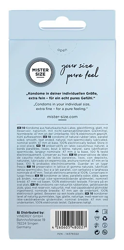 Prezerwatywy Mister Size 47 mm – cienkie 0,05 mm, 10 szt. — zdjęcie 3