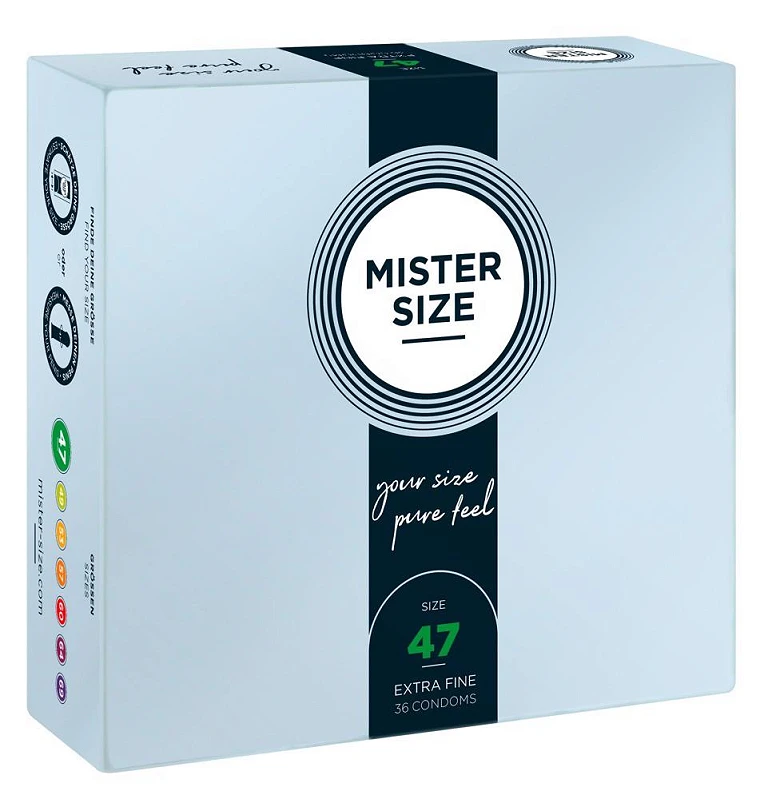 Prezerwatywy Mister Size 47 mm – cienkie 0,05 mm, 36 szt.