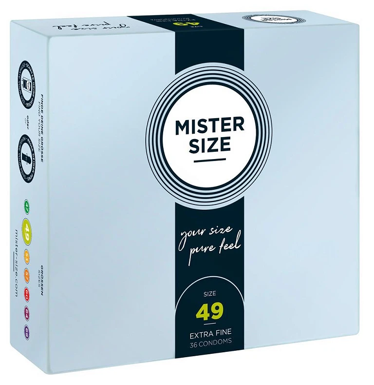 Prezerwatywy Mister Size 49 mm – cienkie 0,05 mm, 36 szt.