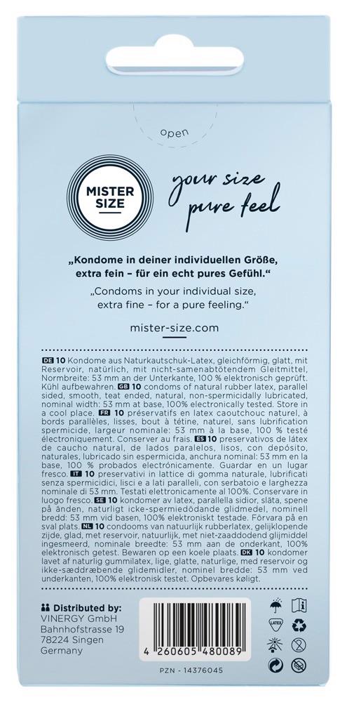 Prezerwatywy Mister Size 53 mm – cienkie 0,05 mm, 10 szt. — zdjęcie 3