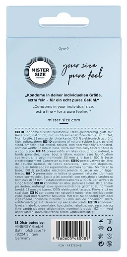 Prezerwatywy Mister Size 53 mm – cienkie 0,05 mm, 10 szt. — zdjęcie 3